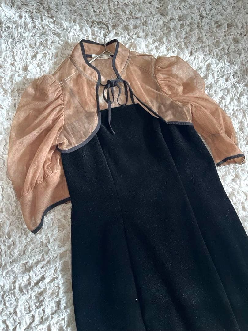 Lejaブラック シースルーパーティードレス Sサイズ