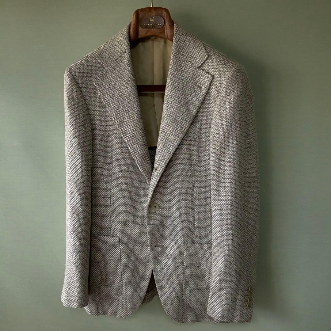 Belvestベルベスト ジャケット シルク リネン コットン44イタリア製