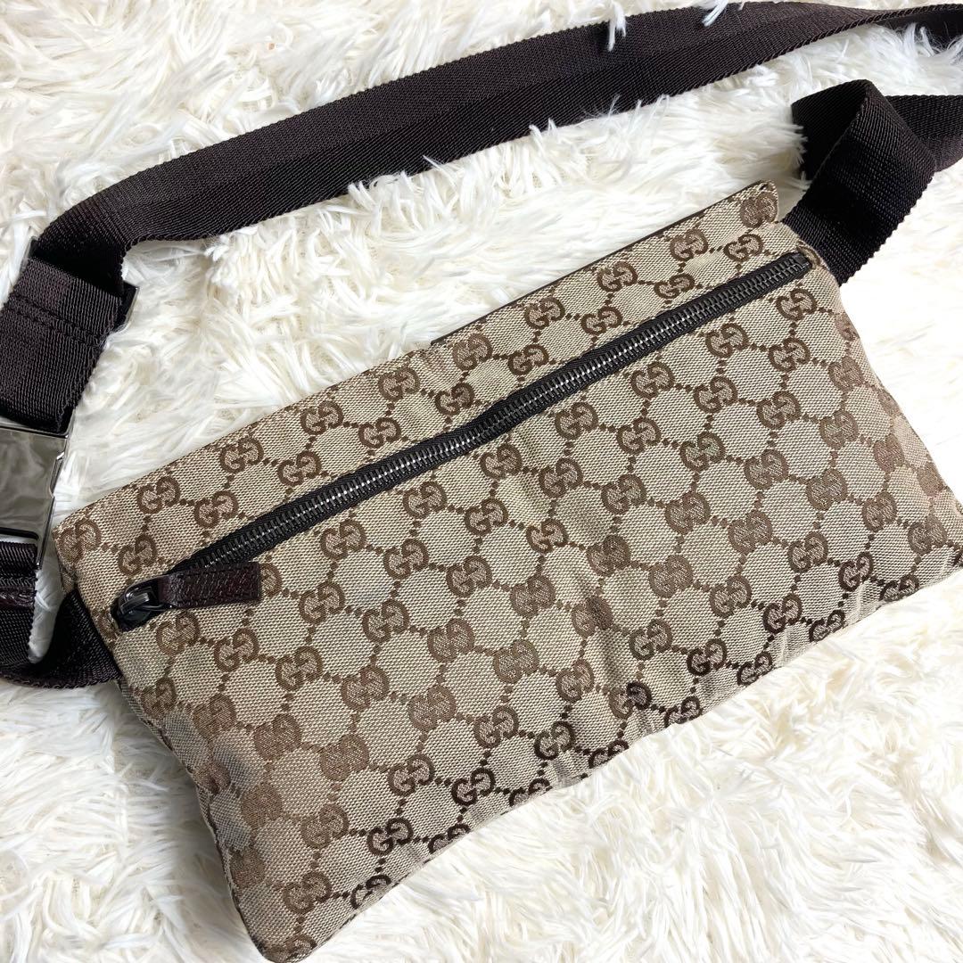 【美品】GUCCI＊ウエストバッグ GGキャンバス クロスボディ