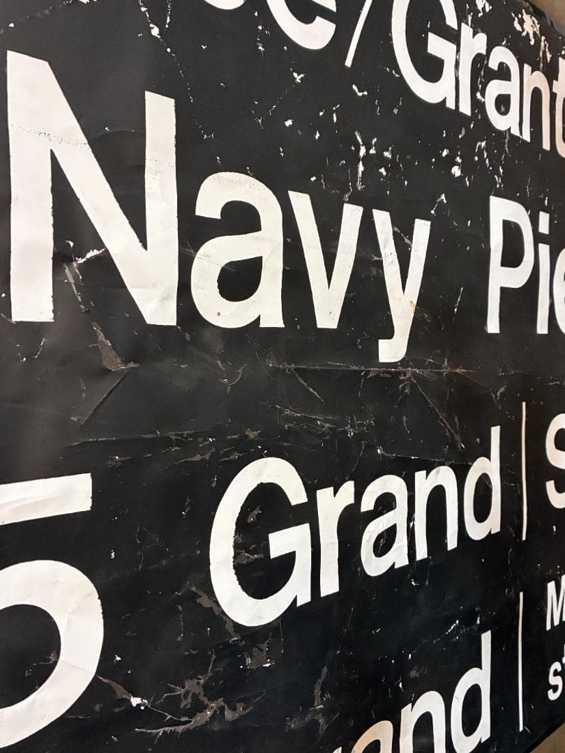 ◆Vintage◆バスロールサイン132×77.5cm シカゴ　CATバス路線