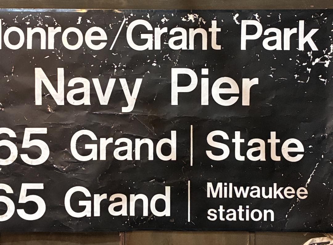 ◆Vintage◆バスロールサイン132×77.5cm シカゴ　CATバス路線