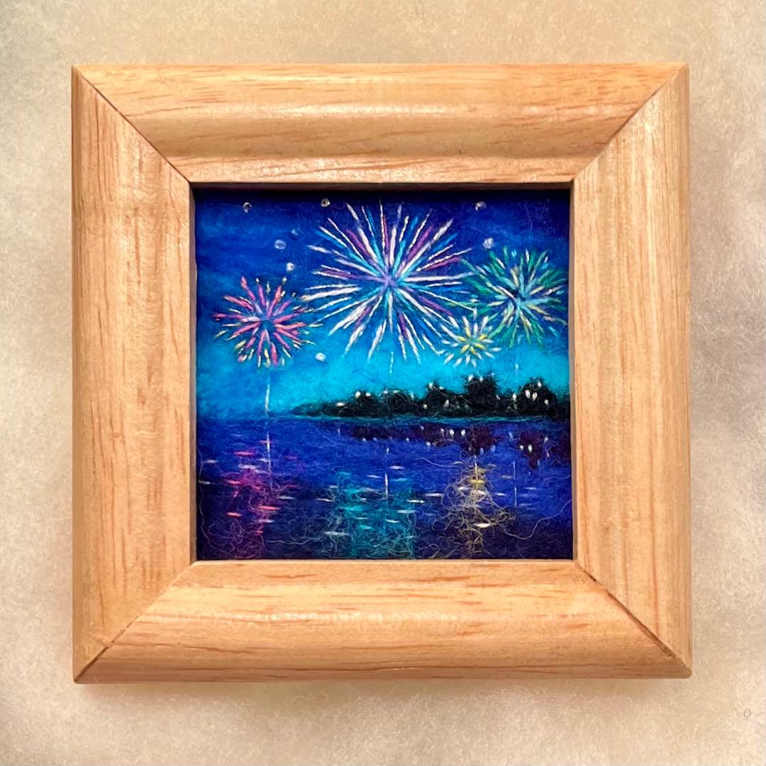 柴女 羊毛フェルト絵画フレーム付き3点おまとめ