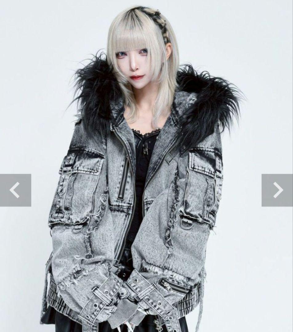 『REFLEMレフレム』デニムフリンジN2Bジャケット/GREY/新品/完売品