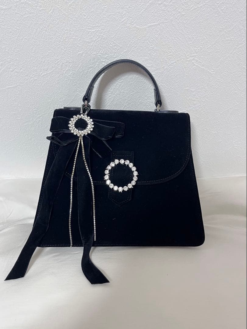 Lily Brown ビジューバッグ ベロア 成人式