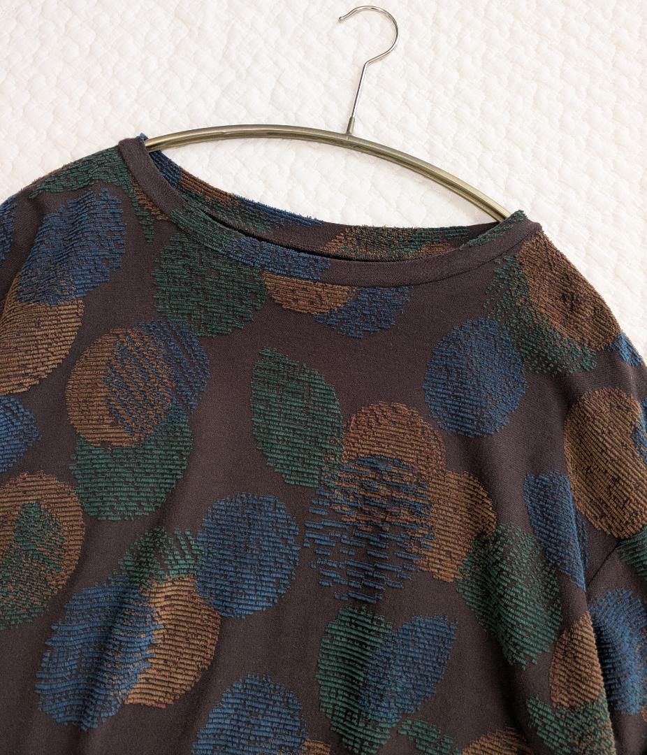 群言堂☆25年秋☆月の満ち欠けパイルジャガードWPO青文字☆手洗い可☆美品です