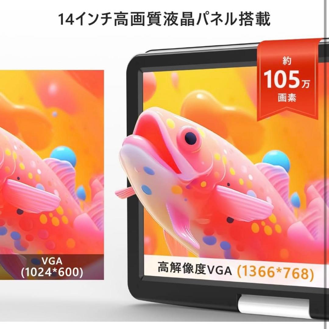 ポータブルDVDプレーヤー 17.9型 液晶 14インチ 高画質 充電式