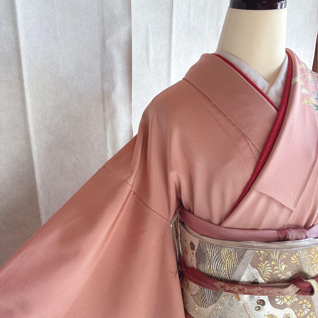 訪問着　フルセット　着物　正絹　友禅　比翼仕立　四季草花　春の華　J7 1月