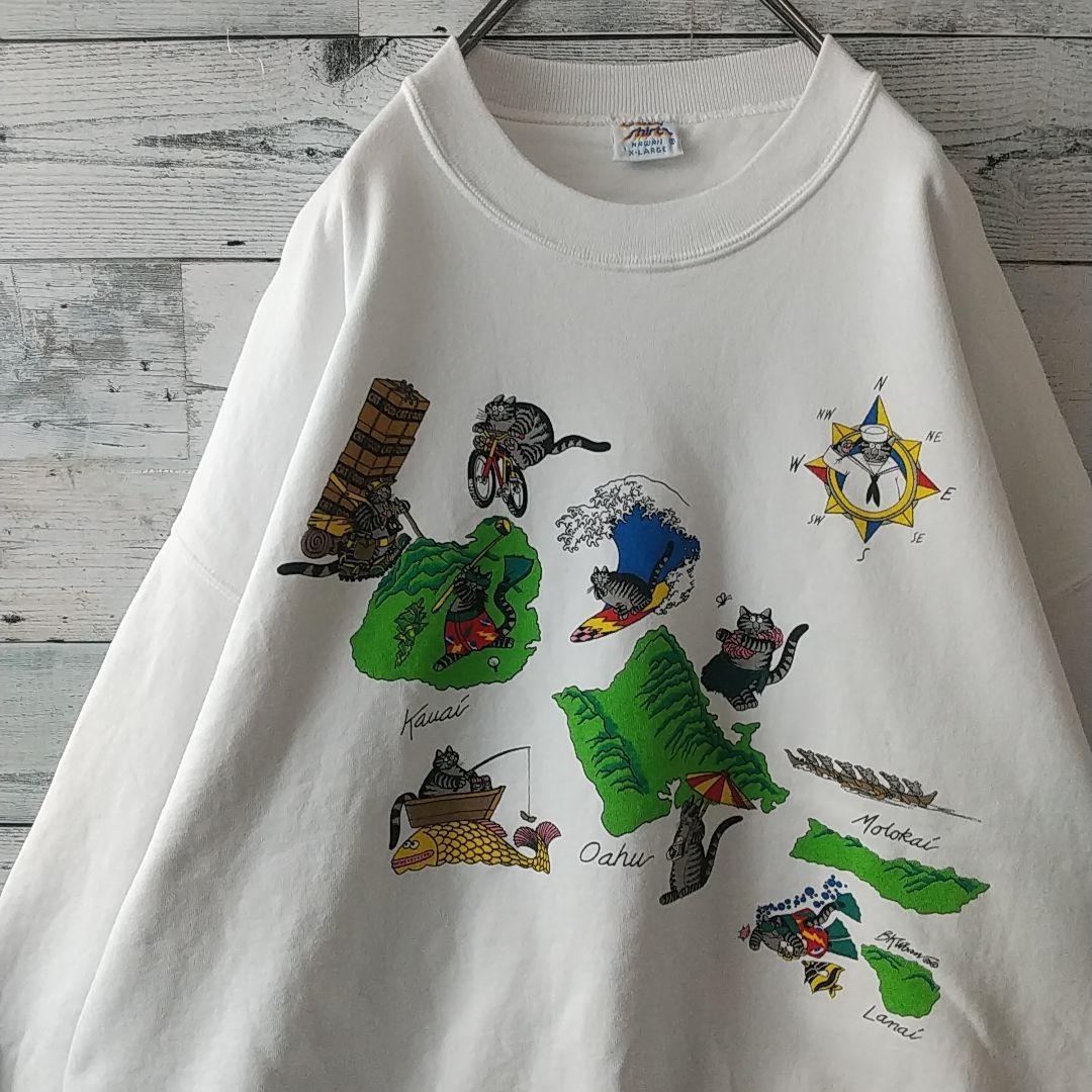 超人気☆USA製 クリバンキャット ハワイ 島々 スウエット XL～3L相当