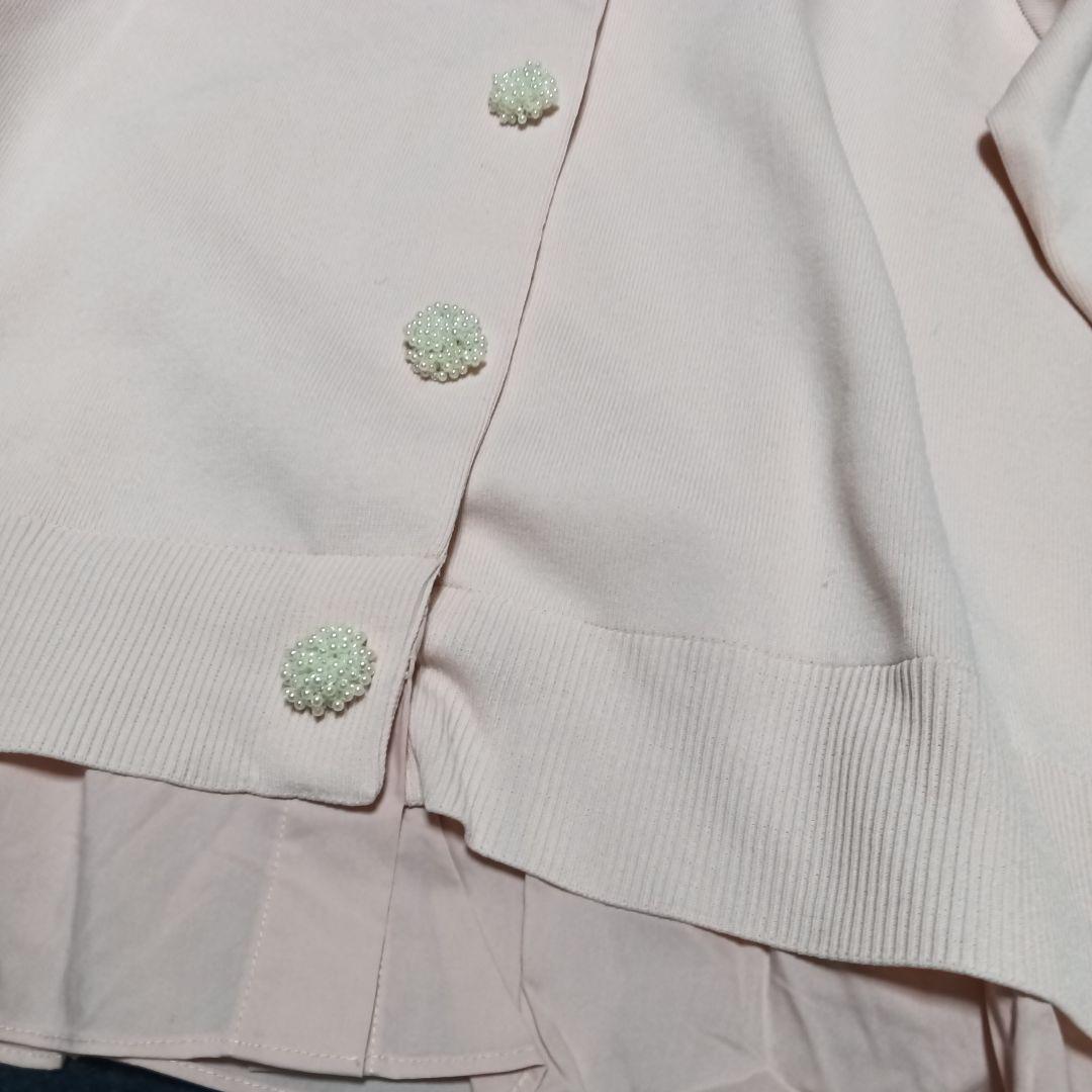 S　新作完売　2025 sono パール付きムショワールカーディガンピンク