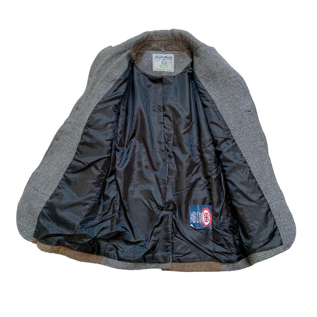 ※専用 ハリスツイード クレイジーパターン ジャケット L くるみボタン