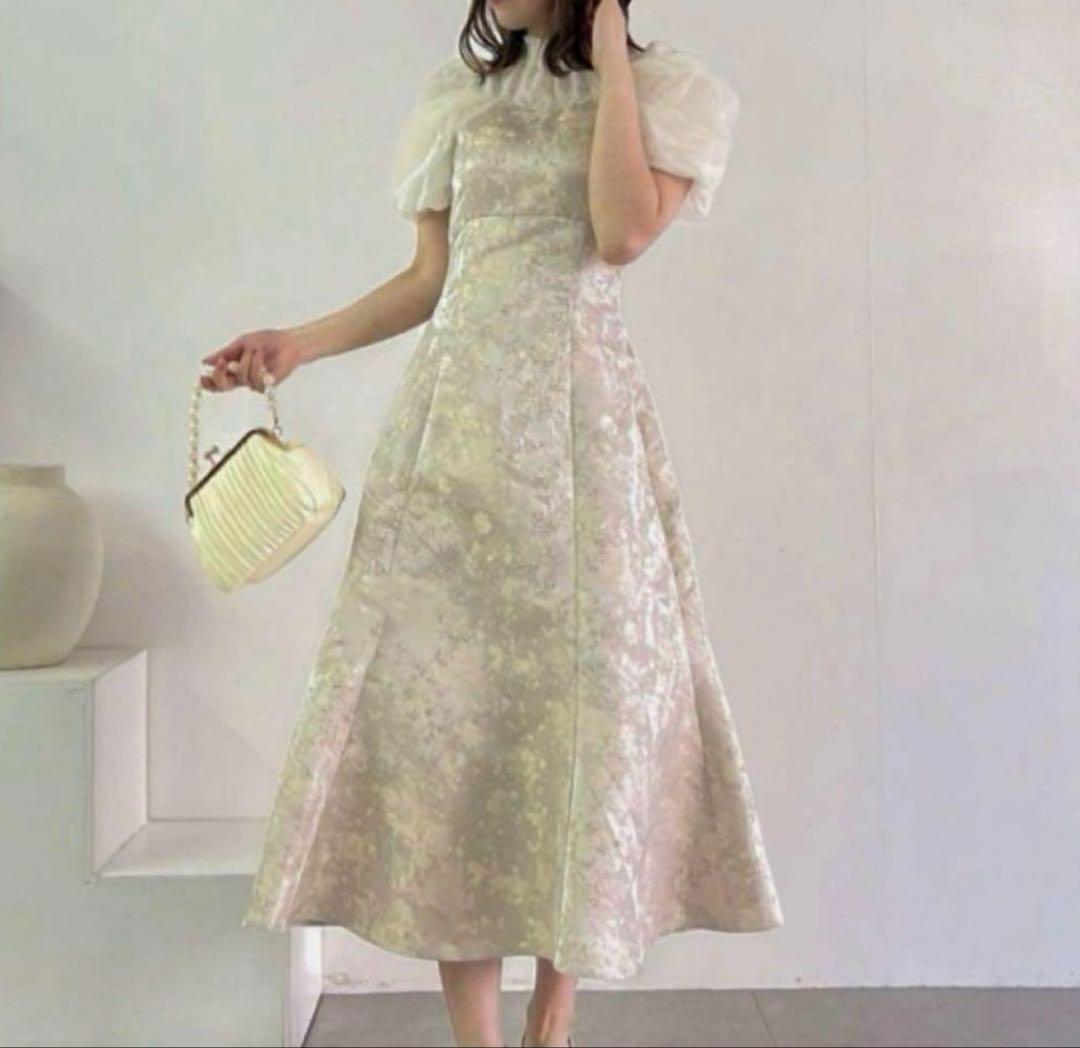 dazzlin シアーベールジャカードワンピース