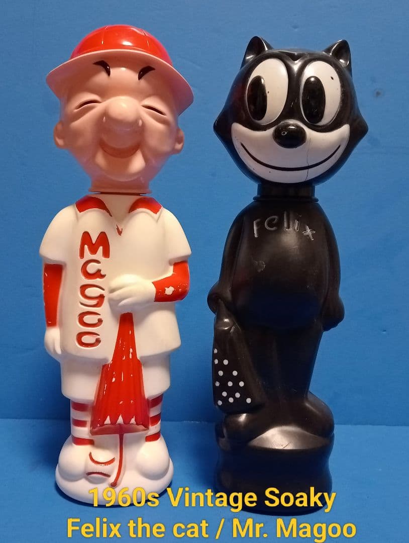 1960s米国ヴィンテージソーキー ソープボトル フィリックス、Mr.マグー