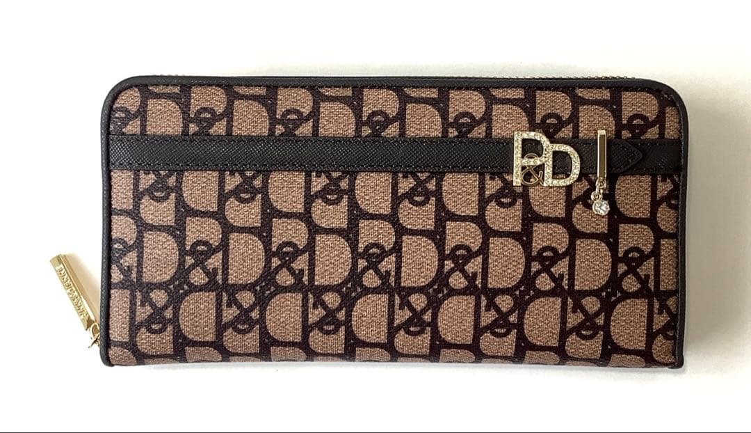 新品★ピンキー＆ダイアン★パドロック ラウンドファスナー長財布★ブラウン茶