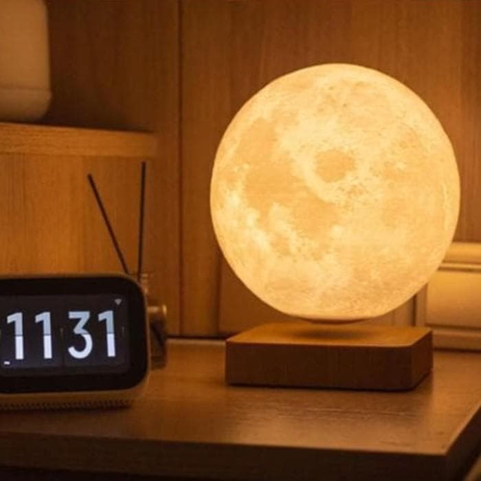 月 電気スタンド 磁気浮上 LED 卓上 ランプ テーブルライト ナチュラル