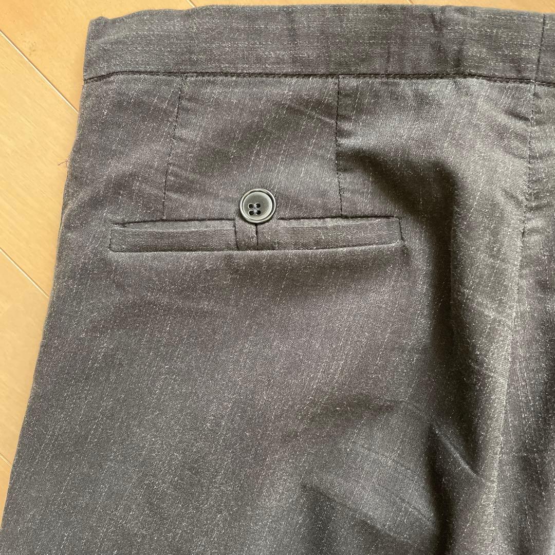 キャロルクリスチャンポエル　コットンスラックス　かすりストライプ　ダークグレー