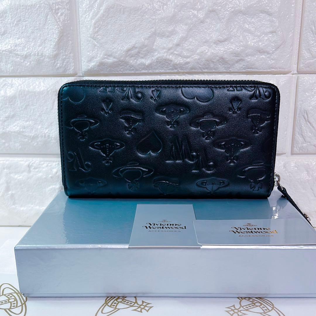 【ショッパー付】Vivienne Westwood 長財布 ブラック マット