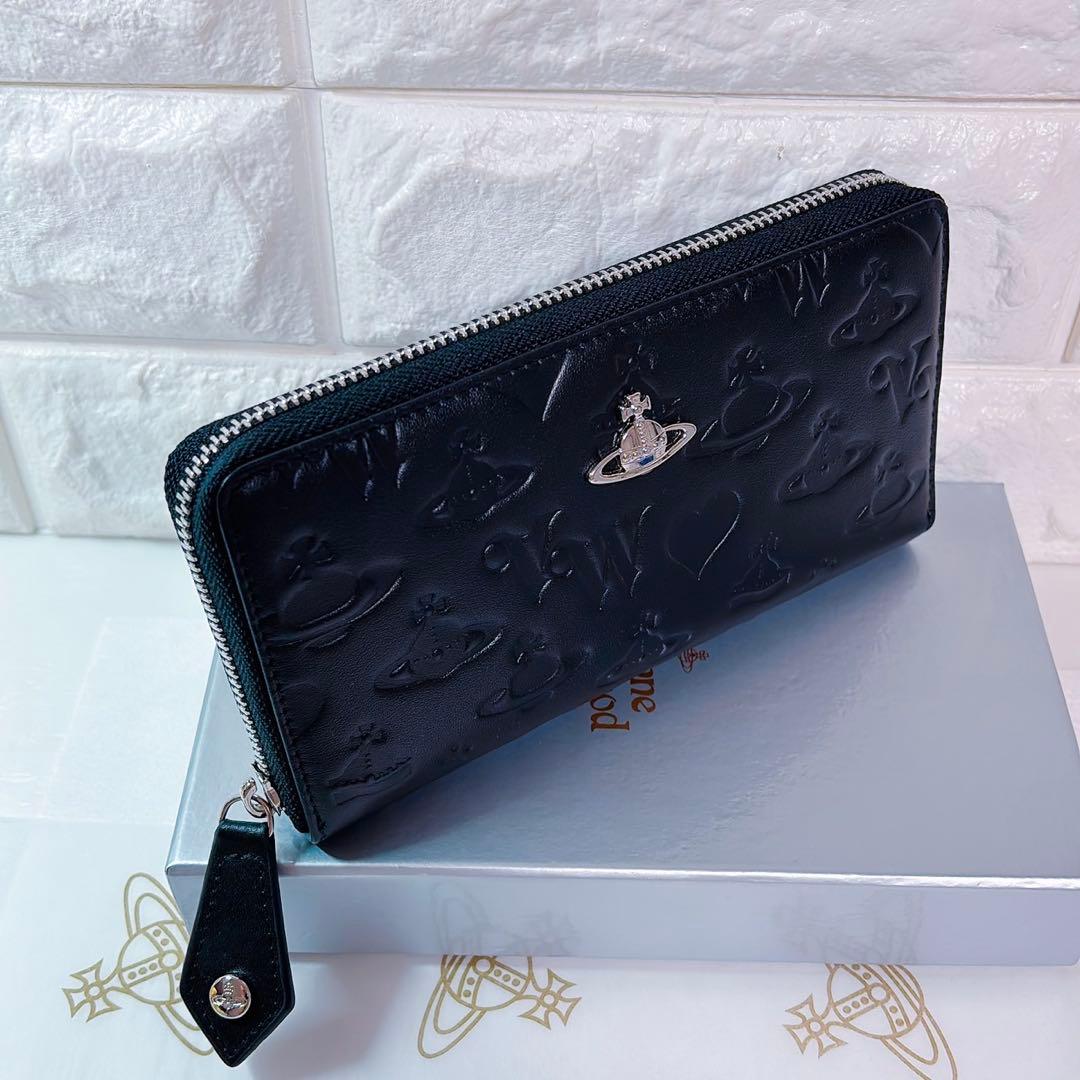 【ショッパー付】Vivienne Westwood 長財布 ブラック マット