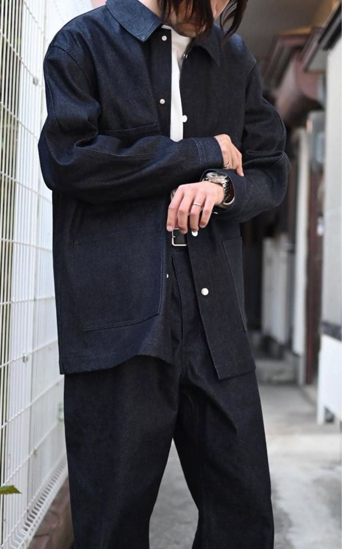 aubett シルク デニム カバーオール