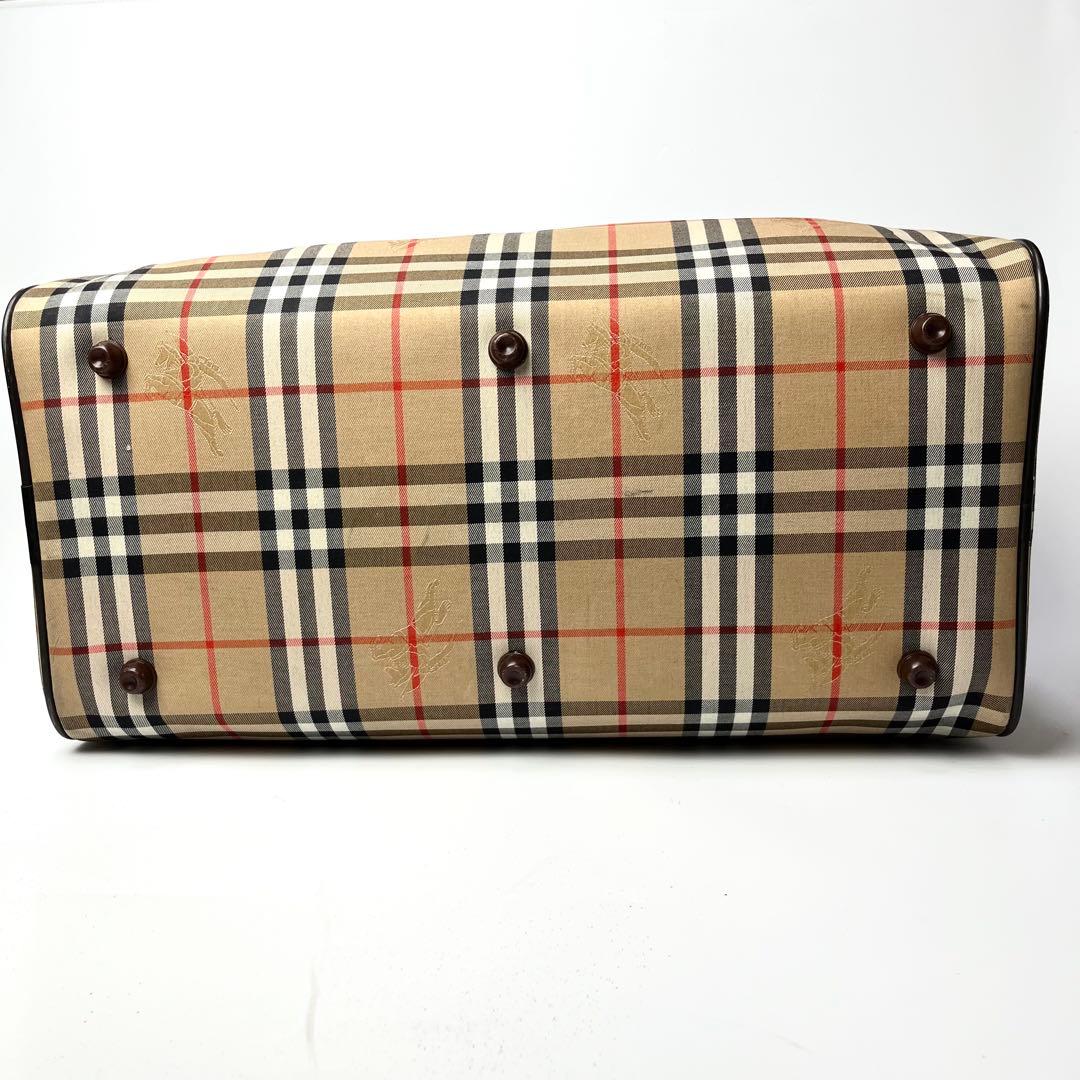 特大サイズ/鍵付き✨バーバリー ボストンバッグ ノバチェック ナイロン レザー