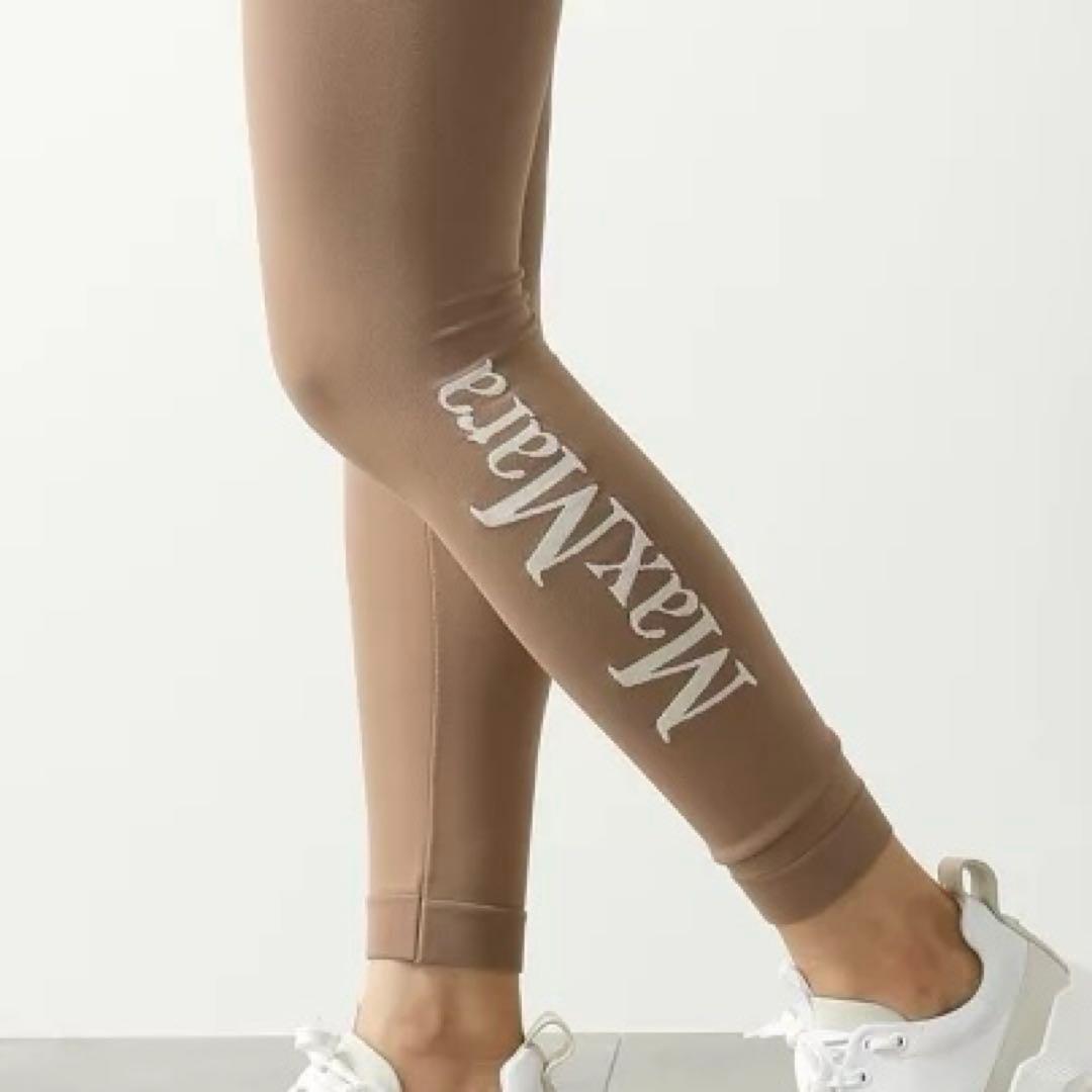 S Max Mara バジレア テクニカル ロゴ レギンス キャメル M