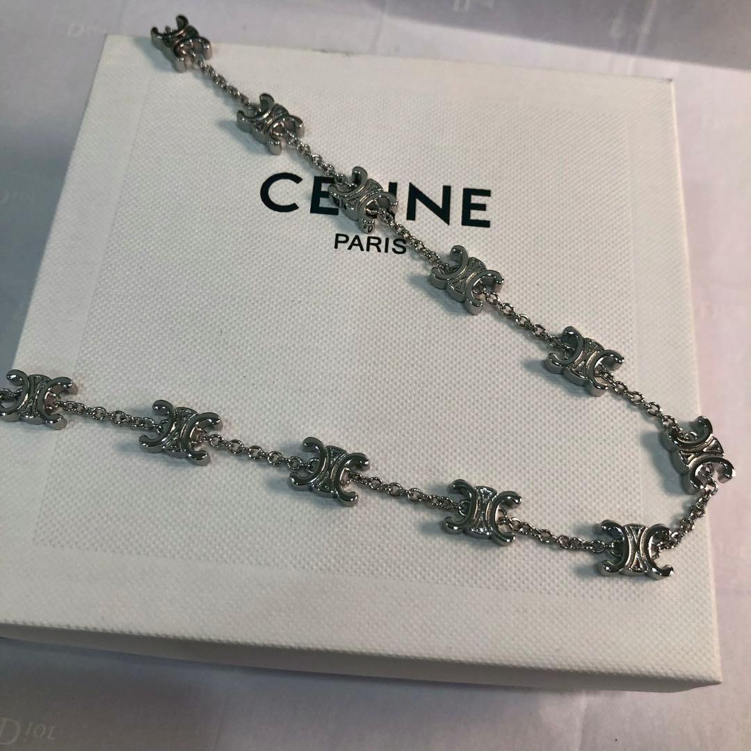 CELINE トリオンフ モチーフ チェーンネックレス シルバーカラー