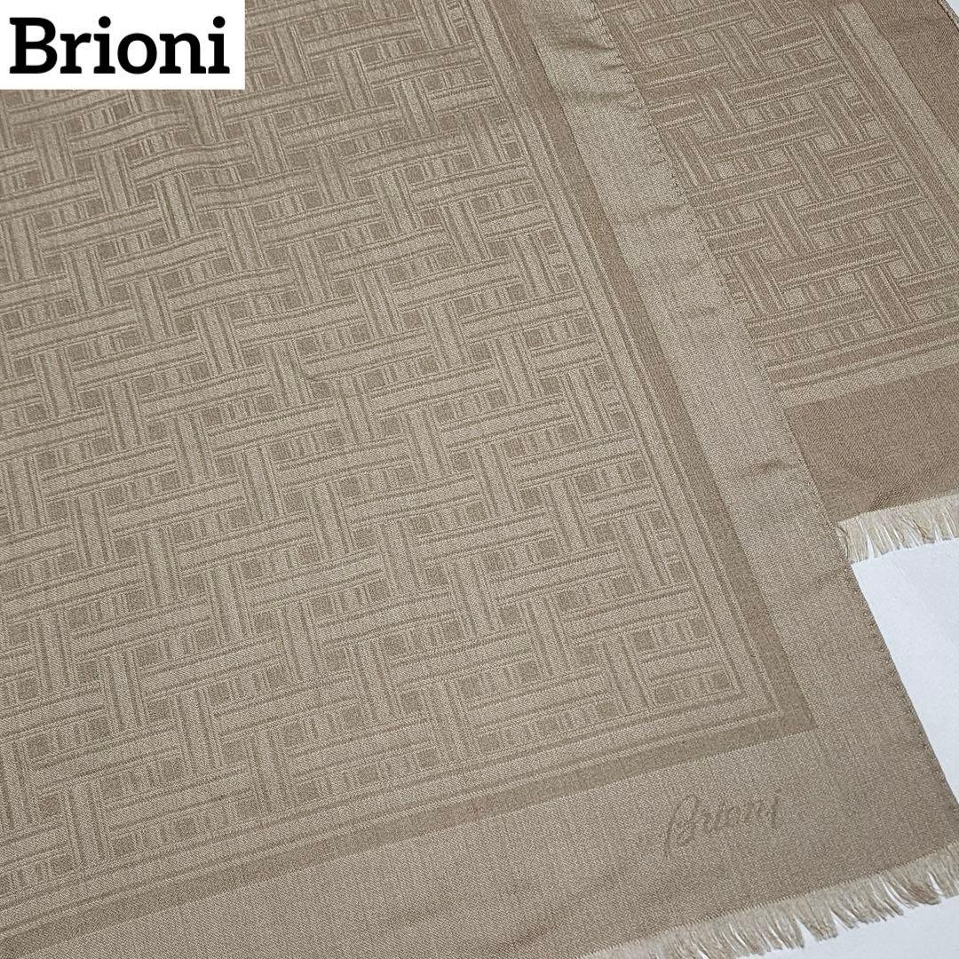 美品 ★Brioni★ ストール メンズ チェック カシミヤ混 ベージュ.