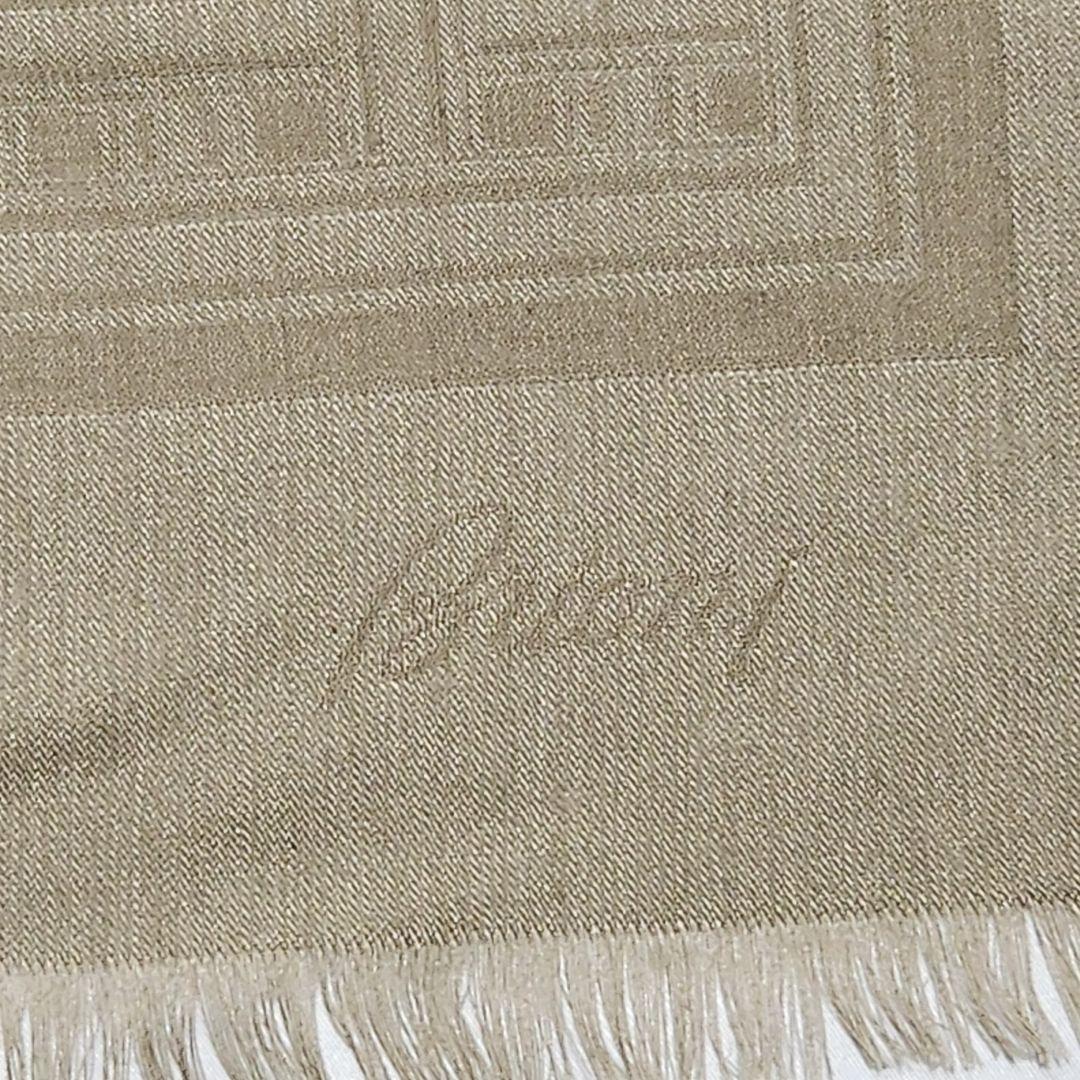 美品 ★Brioni★ ストール メンズ チェック カシミヤ混 ベージュ.