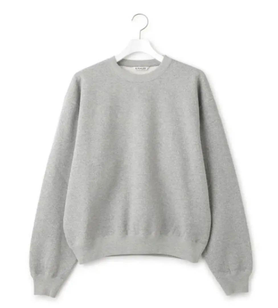 AURALEE SMOOTH SOFT BD SWEAT P/O グレー1