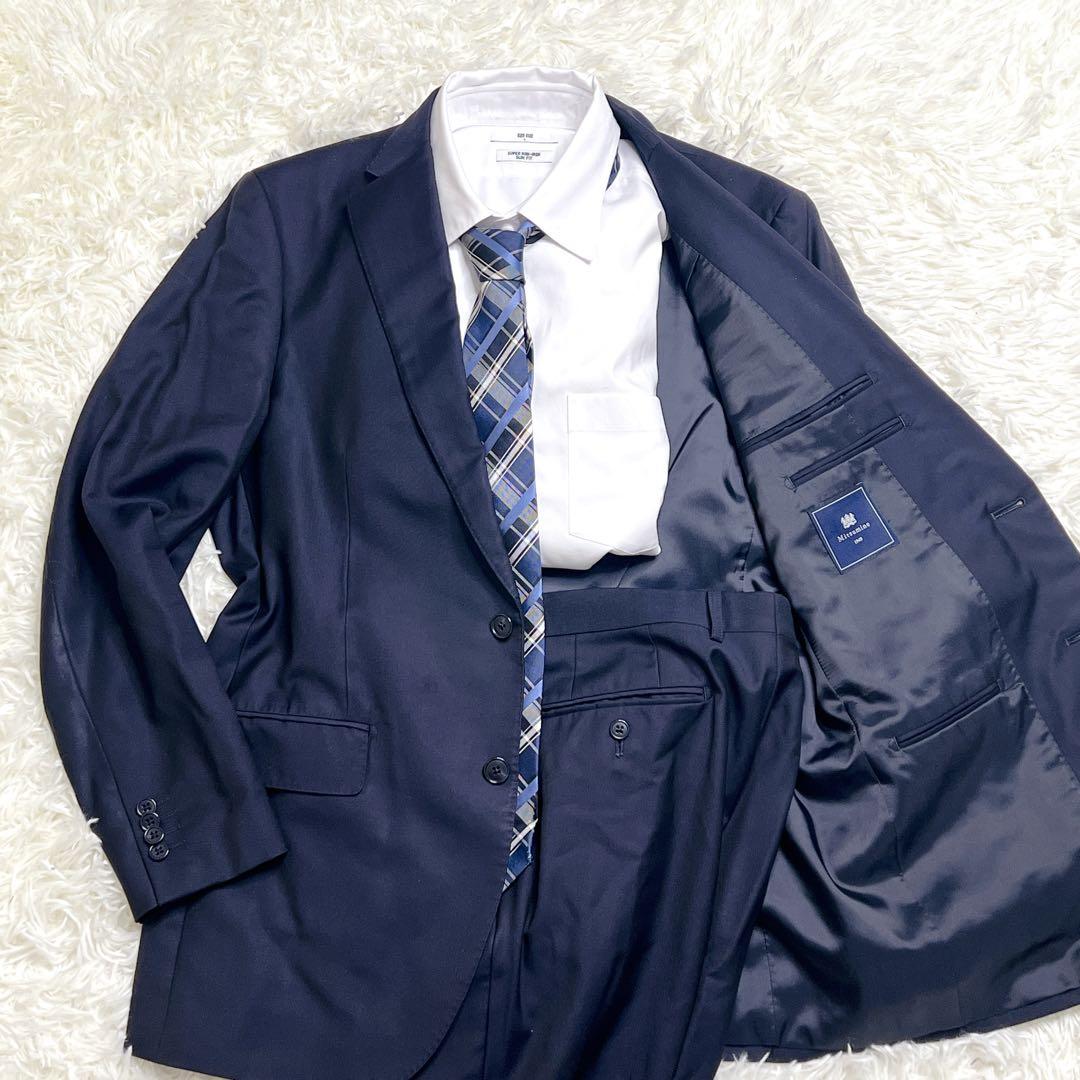 ミツミネ スーツ セットアップ ネイビー Drago Super150’s