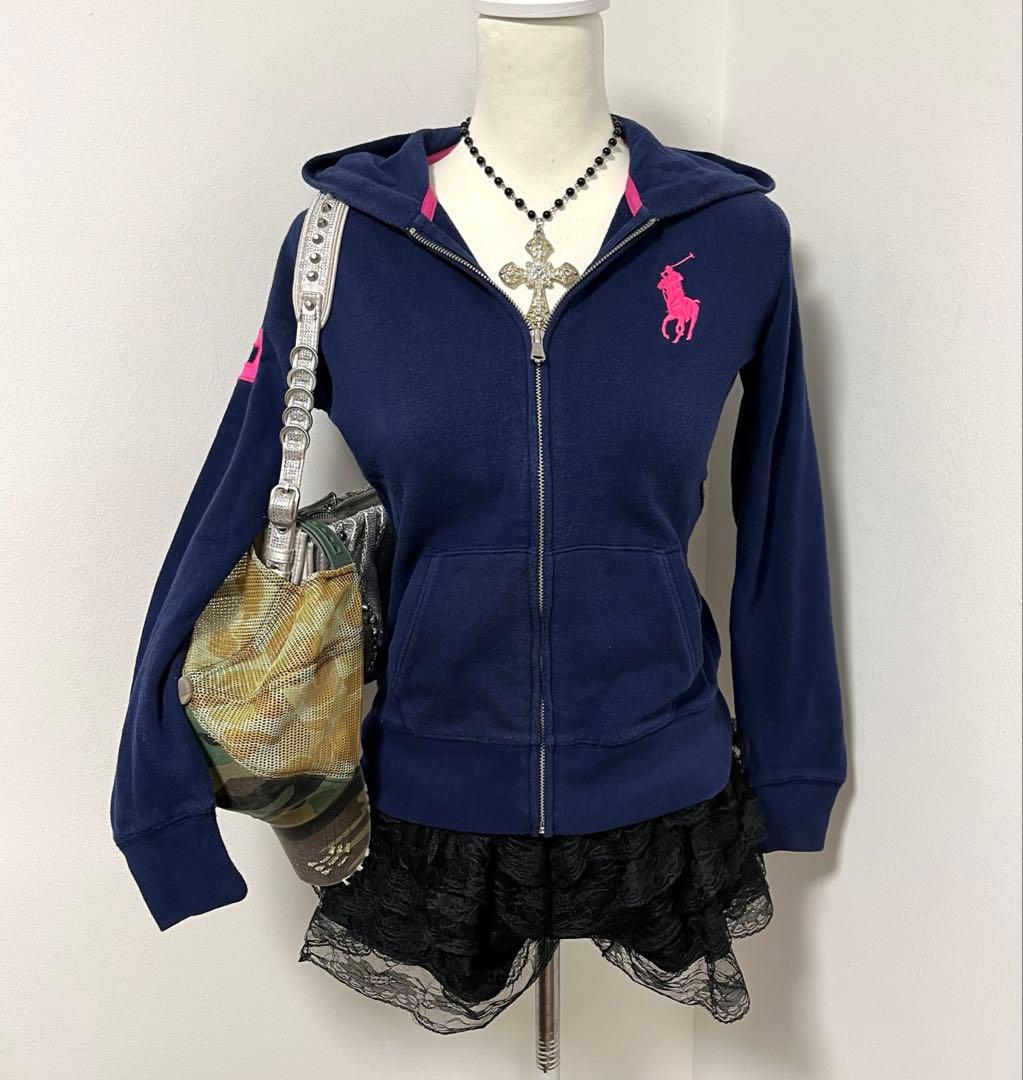 polo ラルフローレン パーカー　ビックポニー　 y2k グランジ ノーム