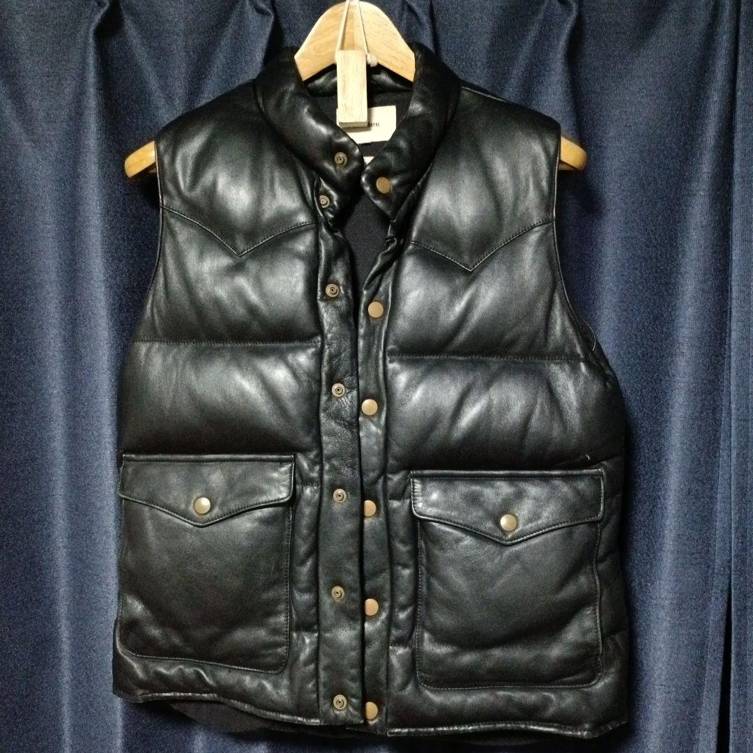 Nisus Hotel 黒 レザーダウンベスト