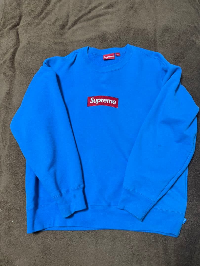 ホ*ク様 Supreme Box Logo Crewneck Blue L 22