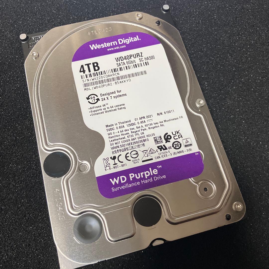 WD Purple 4TB ハードドライブ WD40PURZ ②