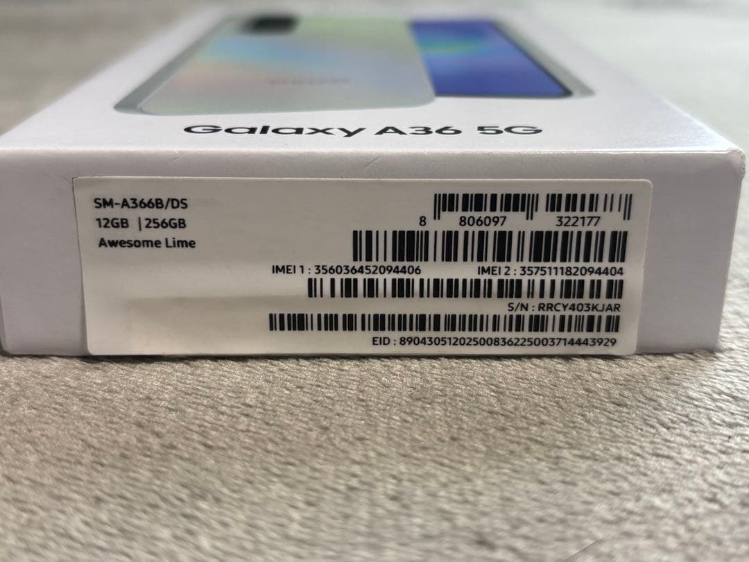 スマートフォン本体 Samsung Galaxy A36 5G 256GB Awesome Lime