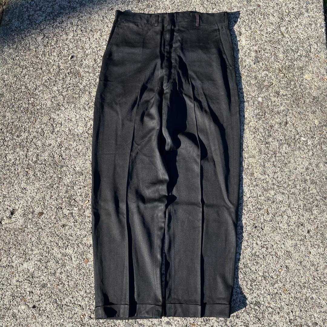 50s 60s ブラック レーヨン ギャバジン スラックス ヴィンテージ 黒