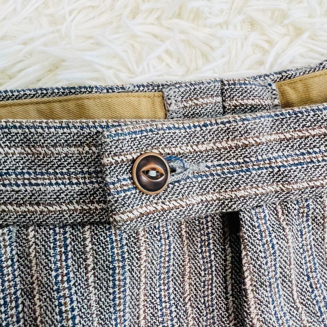 近年 45r コットンツイードの908みゆきパンツ チェックパンツ　グレー　現行