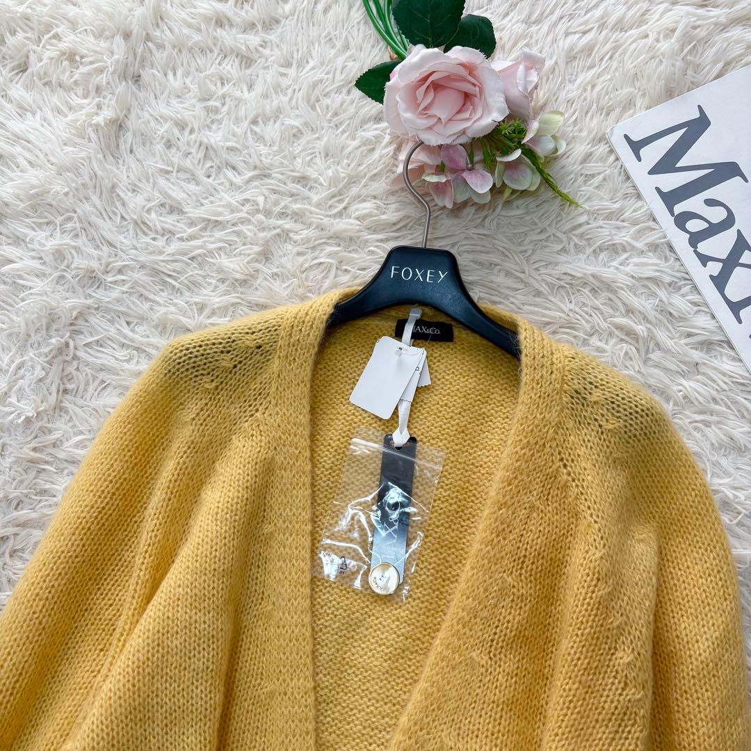 新品タグ付✨マックスアンドコー　モヘヤウールロングカーディガン　イエロー　M