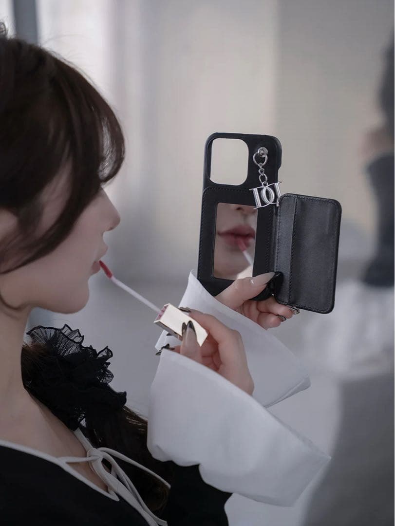 キルティングミラーDDチャームiPhoneケース iPhone16 ピンク 16