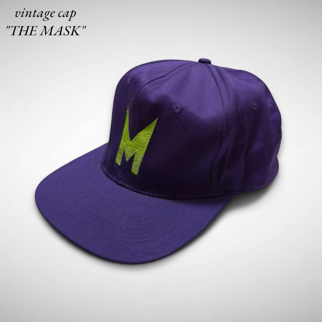 THE MASK1994年製ビンテージキャップ刺繍ロゴパープルグリーン映画グッズ
